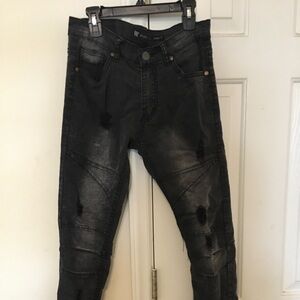 WAIMIA Black jeans w holes slim fit size 14. Cool jeans. Look new!